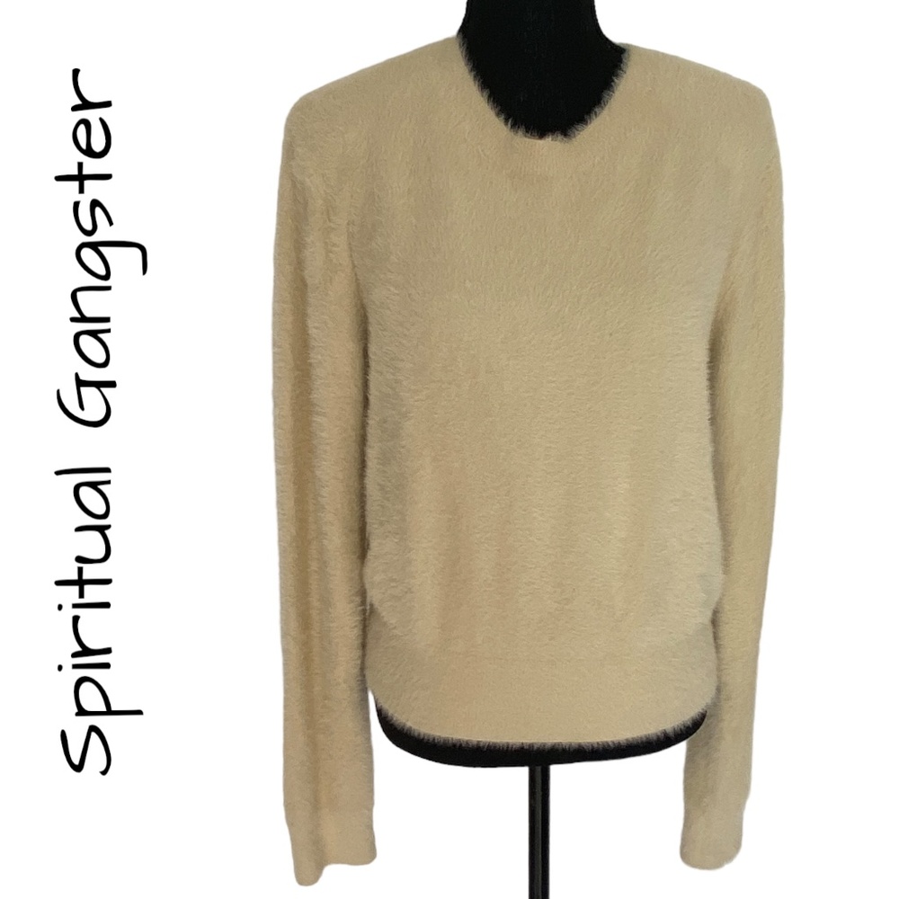 SPIRITUAL GANGSTER Fuzzy Sweater, Size Medium